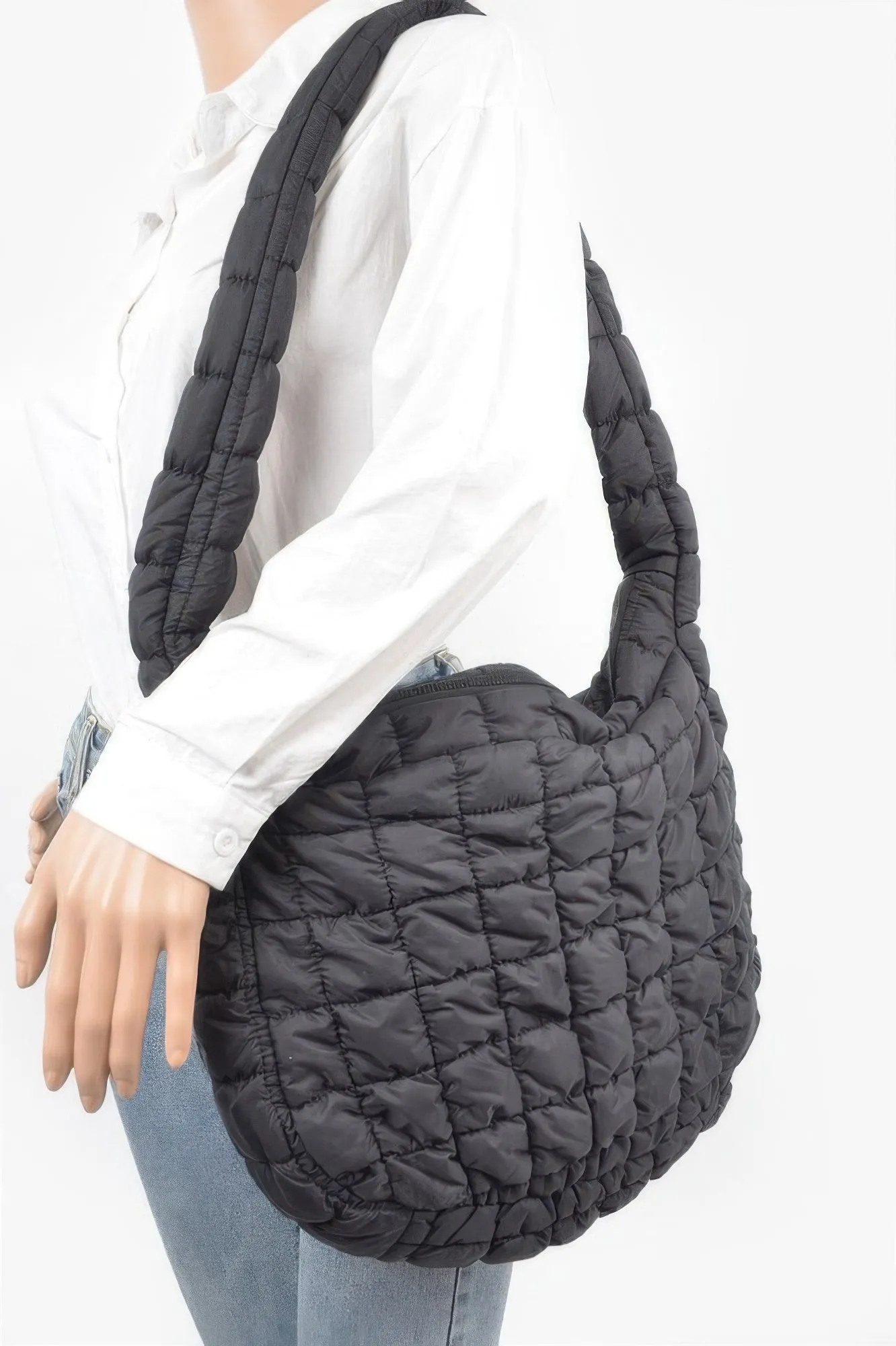 Quilted Nylon Oversize Crossbody Bag sold by Unique Kulture product image thumbnail 3