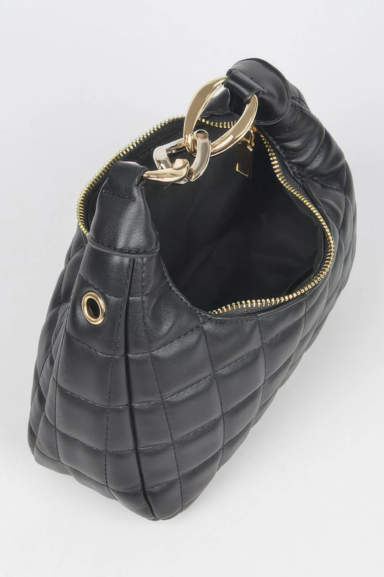 Quilted Faux Leather Hobo Bag sold by Unique Kulture product image thumbnail 4