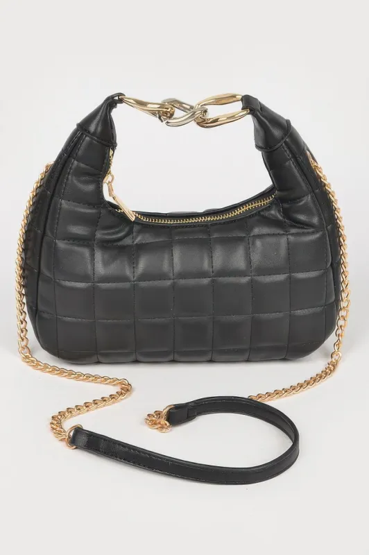Quilted Faux Leather Hobo Bag sold by Unique Kulture
