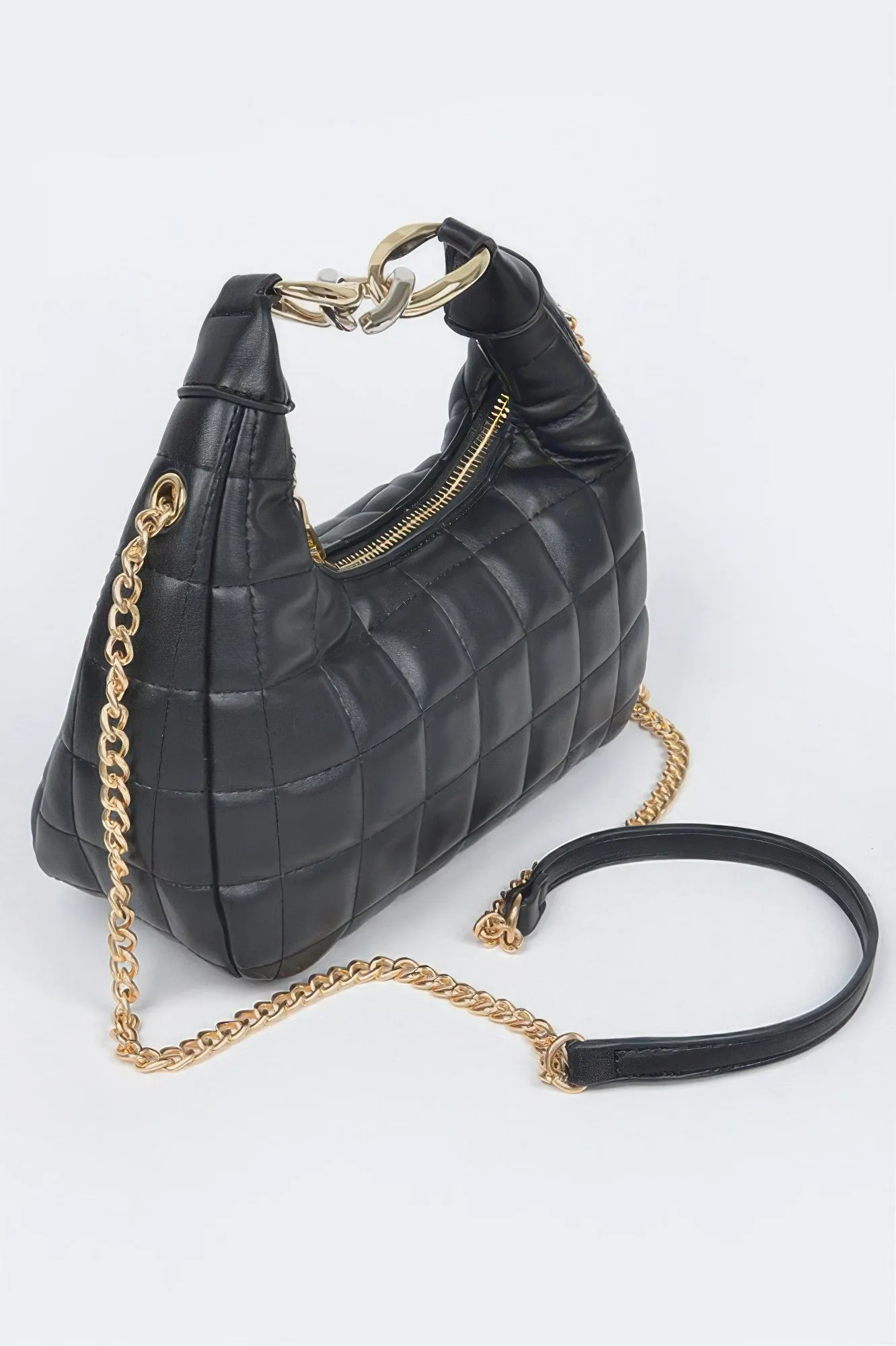Quilted Faux Leather Hobo Bag sold by Unique Kulture product image thumbnail 2