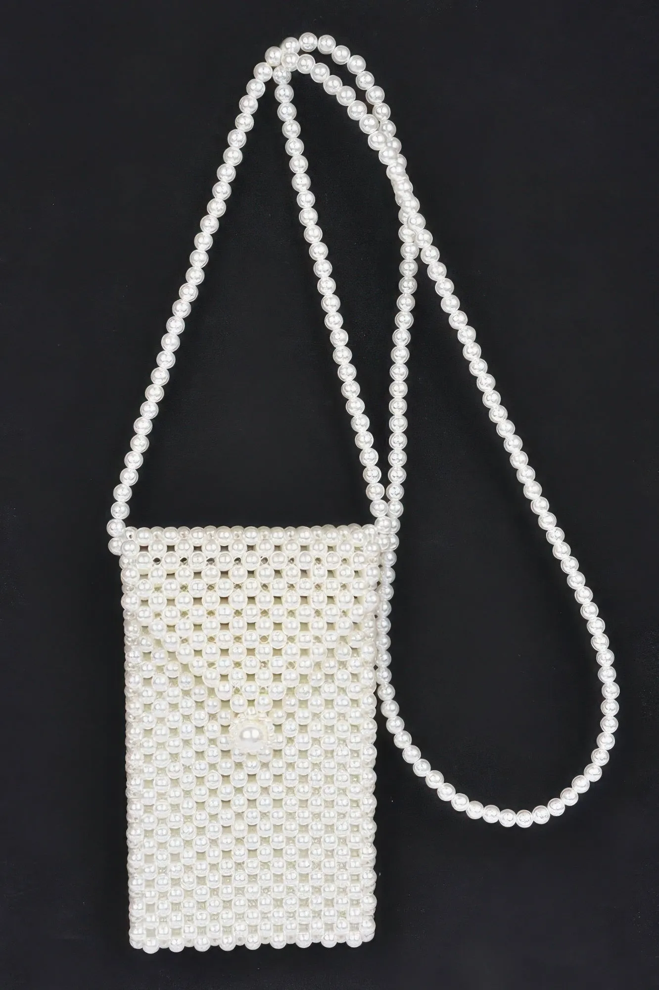 Hand Made Faux Pearl Bead Crossbody Small Bag sold by Unique Kulture