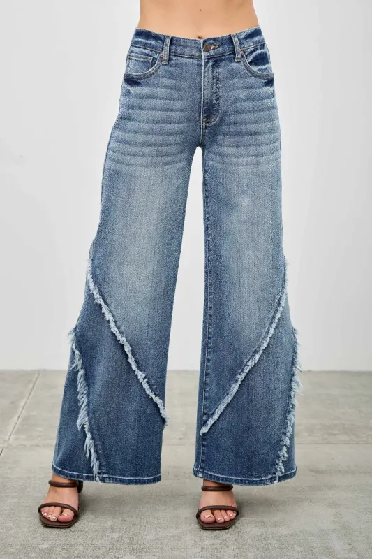 Mid Rise Wide Frayed Seam made by Unique Kulture