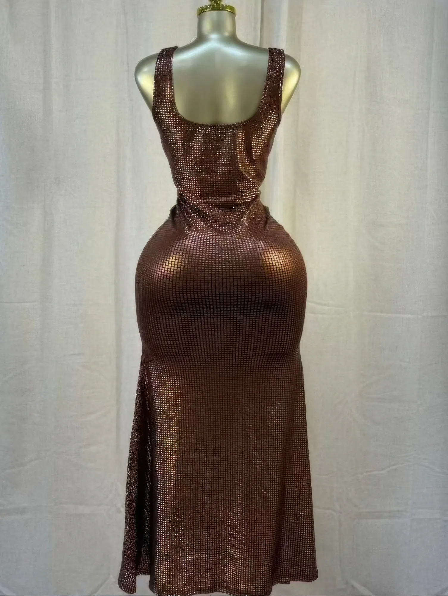 Cocoa Moonlight Shimmer Midi Dress sold by Unique Kulture product image thumbnail 2