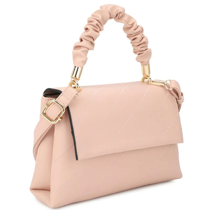 Fashion Smooth Pattern Wrinkle Handle Crossbody Bag made by C.C