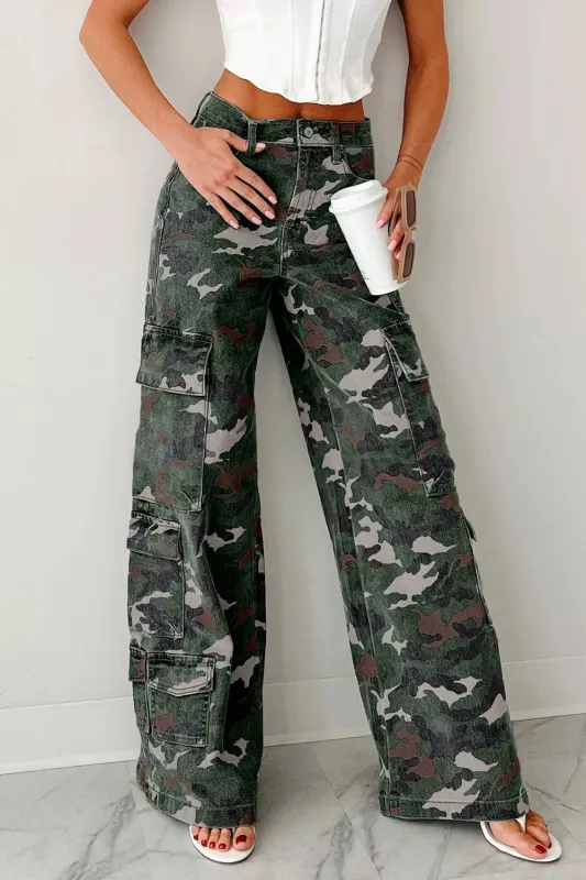 Camo Print High Waist Cargo Pants sold by Unique Kulture