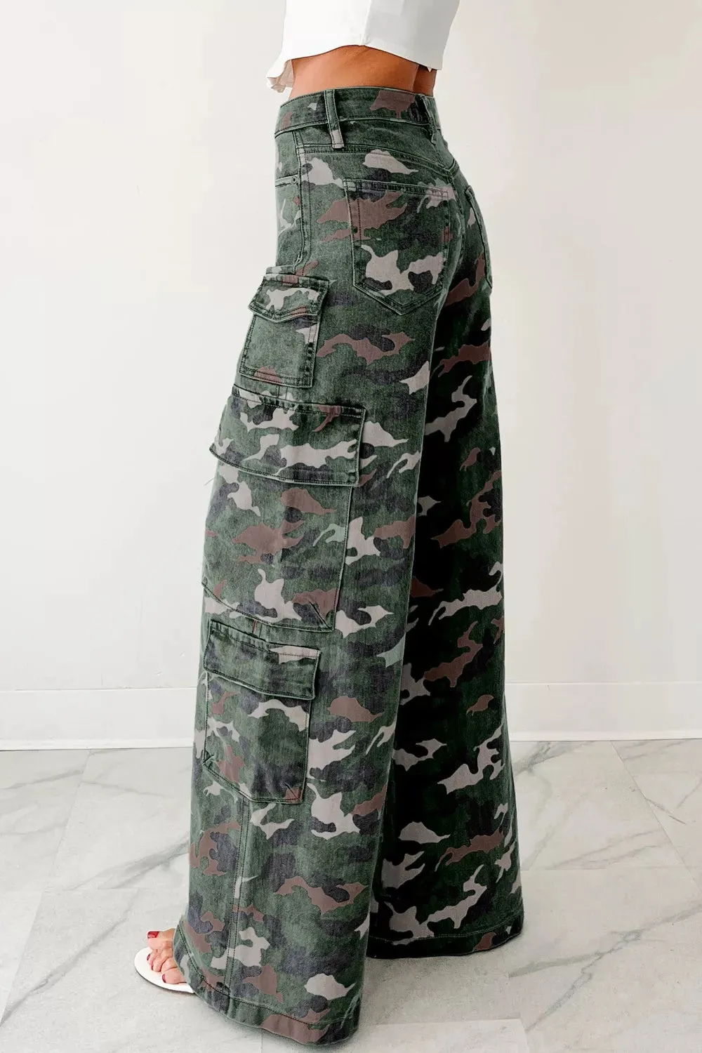 Camo Print High Waist Cargo Pants sold by Unique Kulture product image thumbnail 3