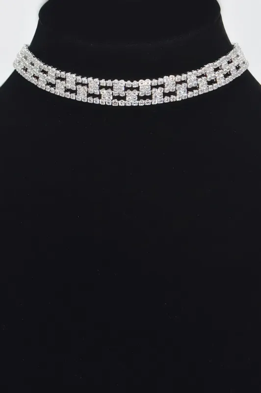 Aligned Rhinestone Choker made by Unique Kulture