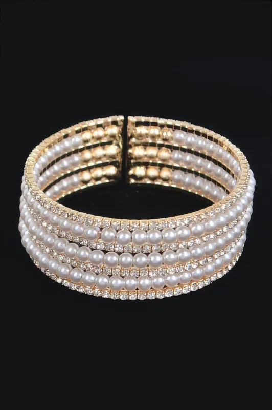 Pearl&stone Wire Bracelet sold by Unique Kulture