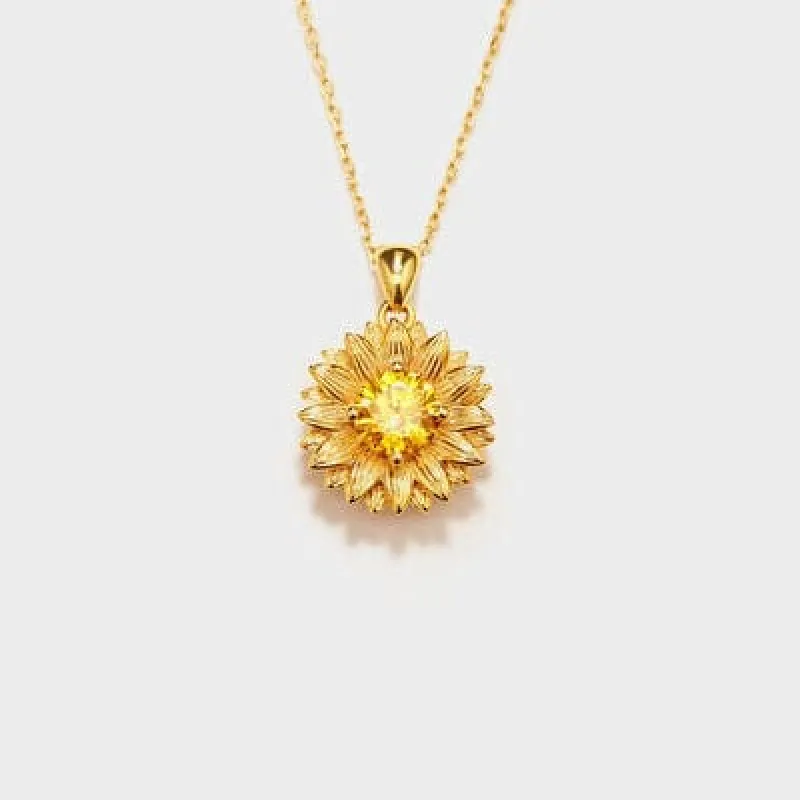 Sunflower Shape 18K Gold-Plated Pendant Necklace sold by Unique Kulture