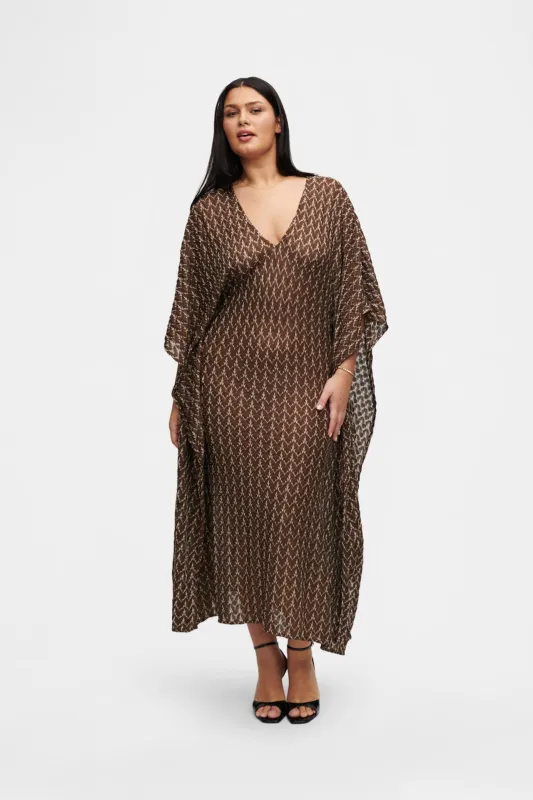 Brown Gold Knit Kaftan sold by HANNE BLOCH