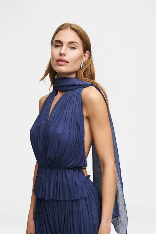 Ocean Blue Silk Tulle Top sold by HANNE BLOCH