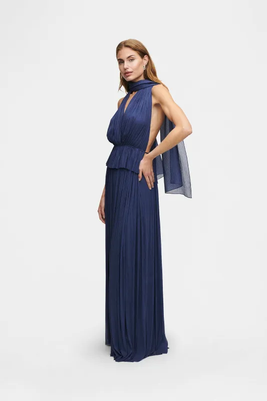 Ocean Blue Silk Skirt & Top Set sold by HANNE BLOCH