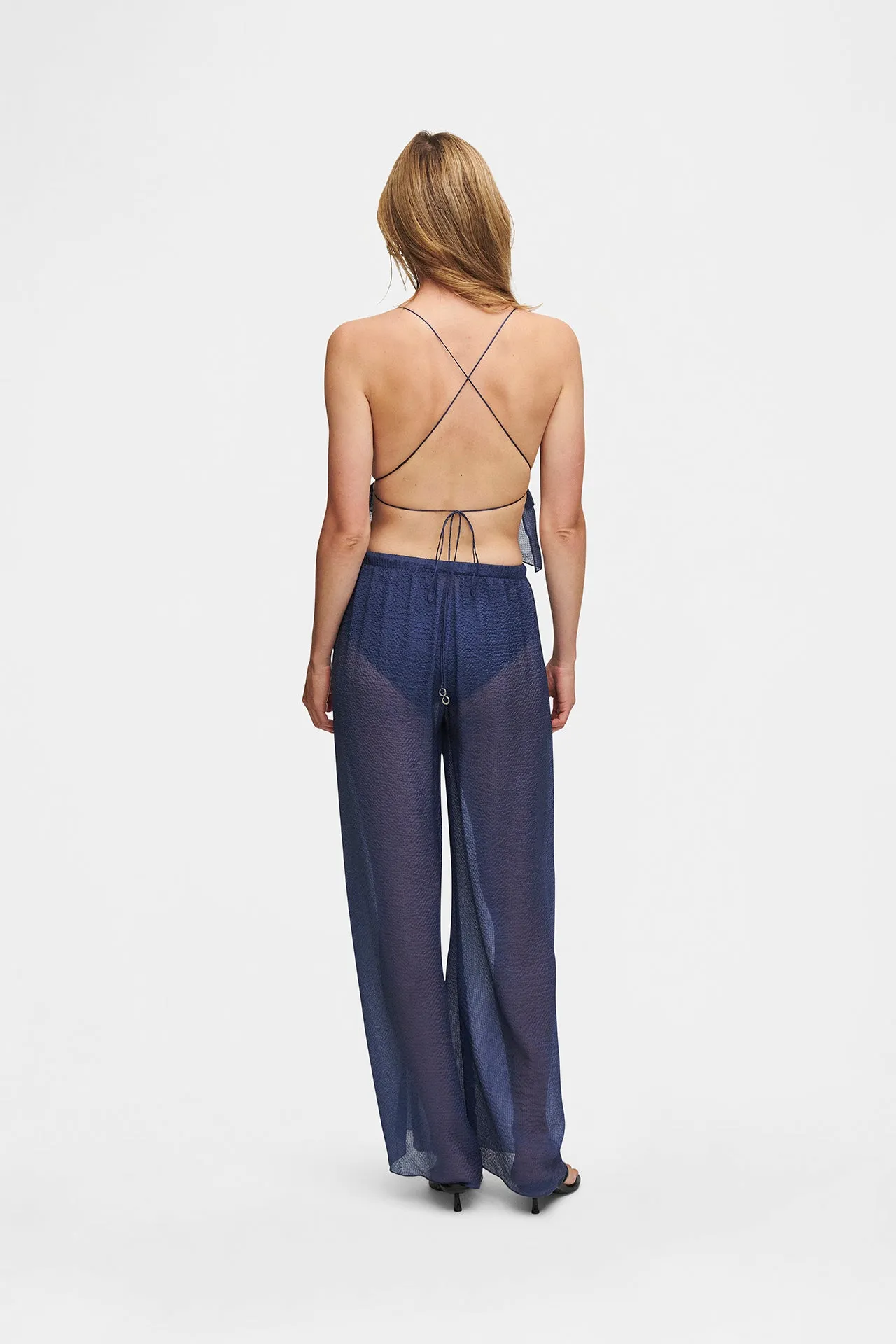 Ocean Blue Silk Pants sold by HANNE BLOCH product image thumbnail 3