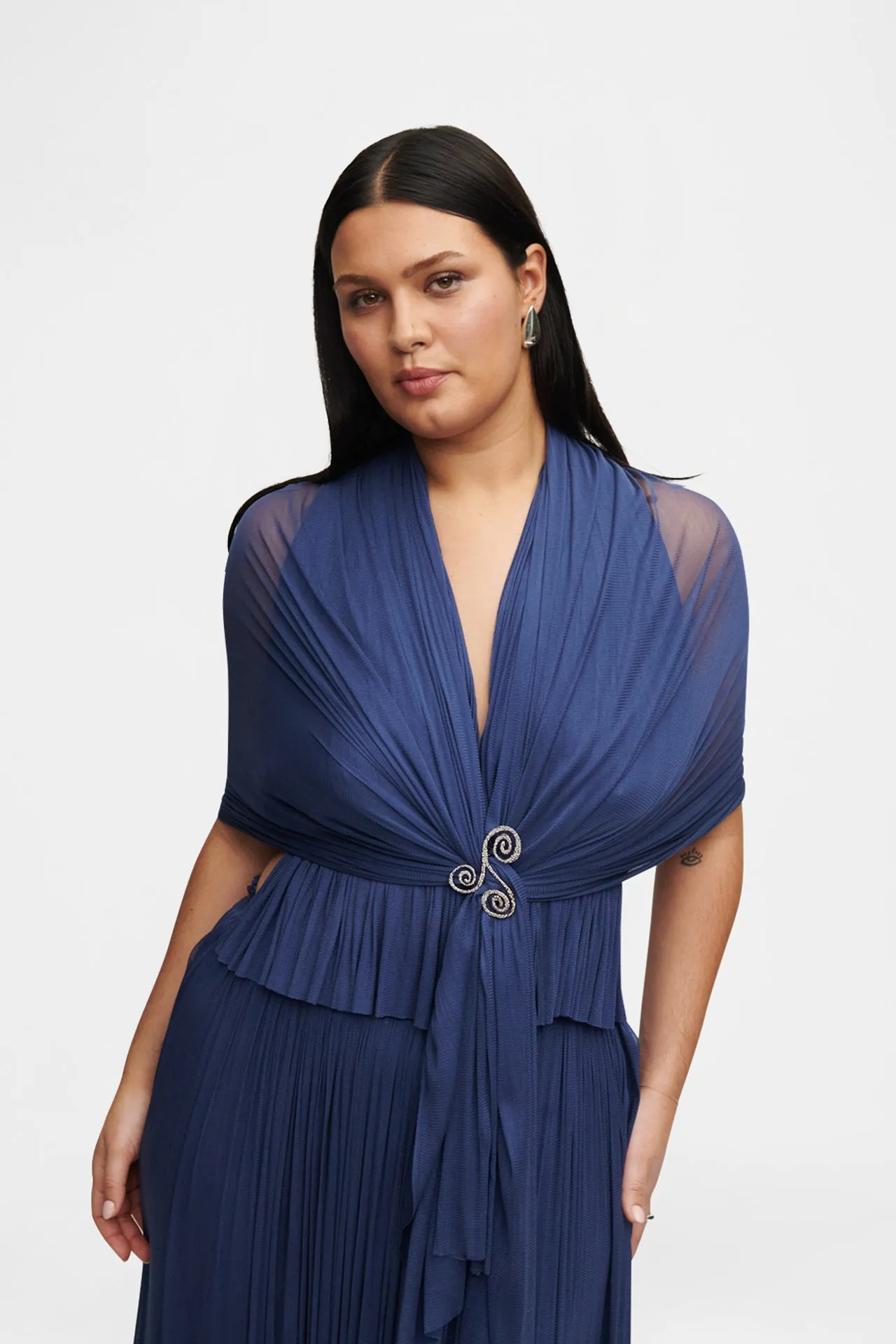 Ocean Blue Silk Tulle Scarf sold by HANNE BLOCH