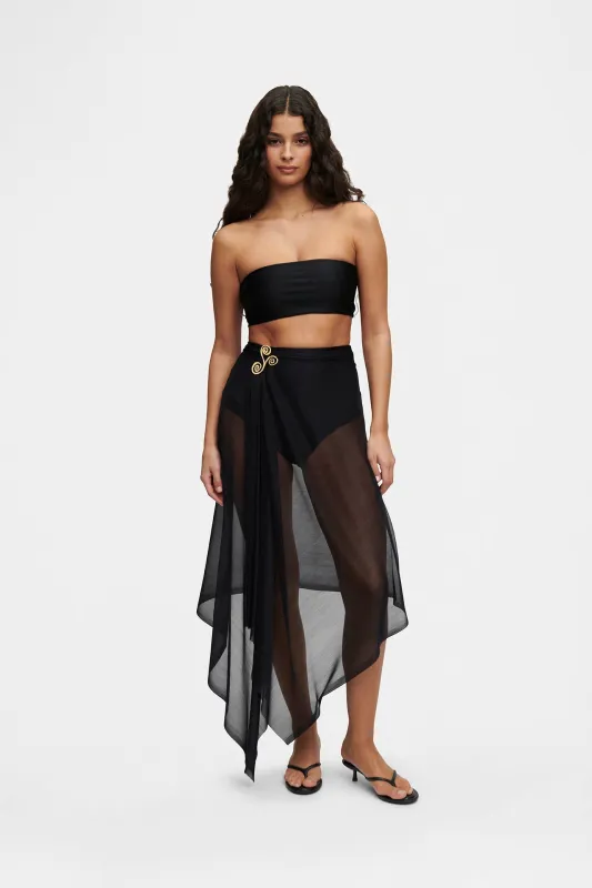 Black Silk Tulle Scarf sold by HANNE BLOCH