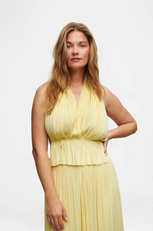 Yellow Silk Tulle Top sold by HANNE BLOCH