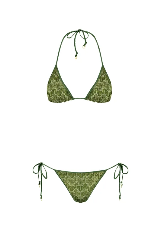 Cactus Knit Triangle Bikini sold by HANNE BLOCH