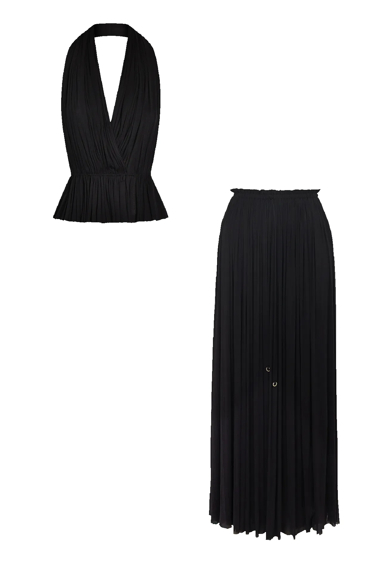 Black Silk Tulle Skirt & Top Set sold by HANNE BLOCH