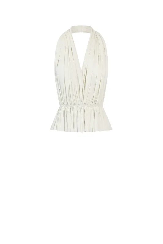 White Silk Tulle Top sold by HANNE BLOCH