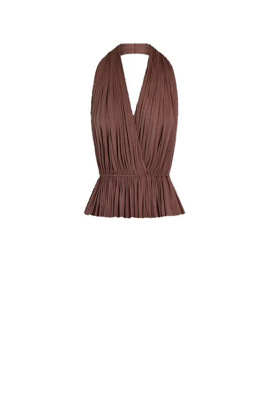 Brown Silk Tulle Top sold by HANNE BLOCH