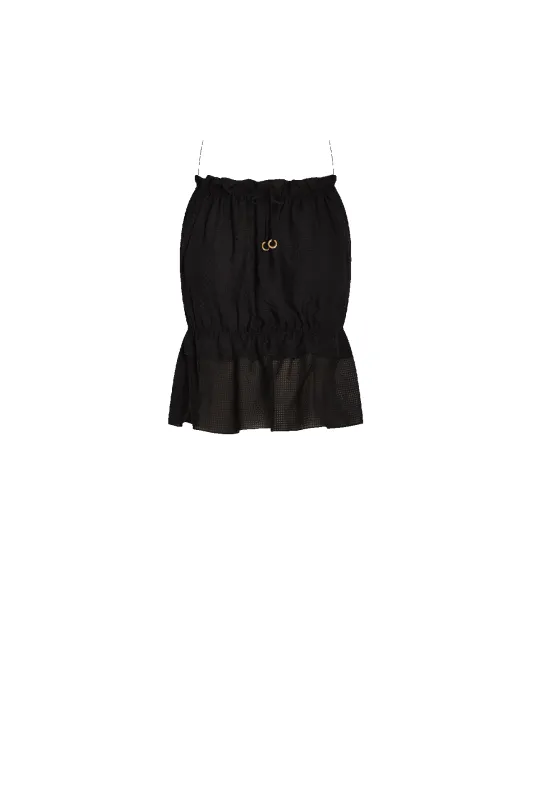 Black String Silk Top sold by HANNE BLOCH