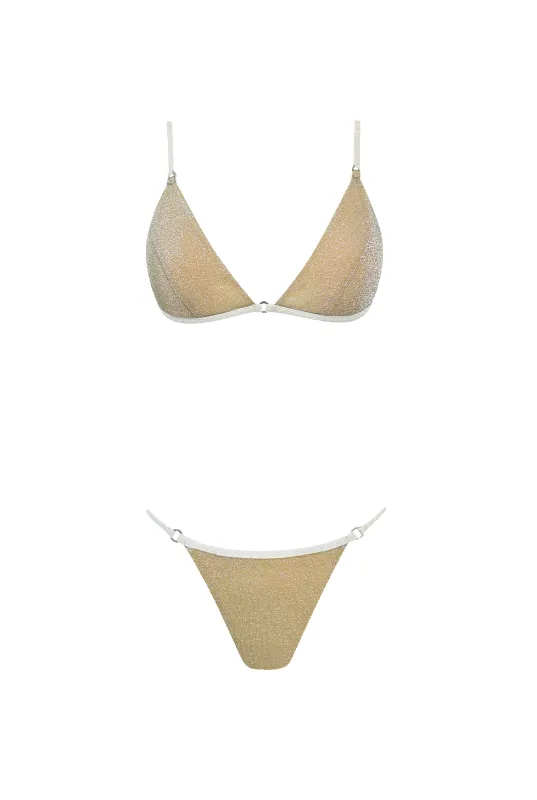 Ivory Glitter Brazilian Bikini made by HANNE BLOCH