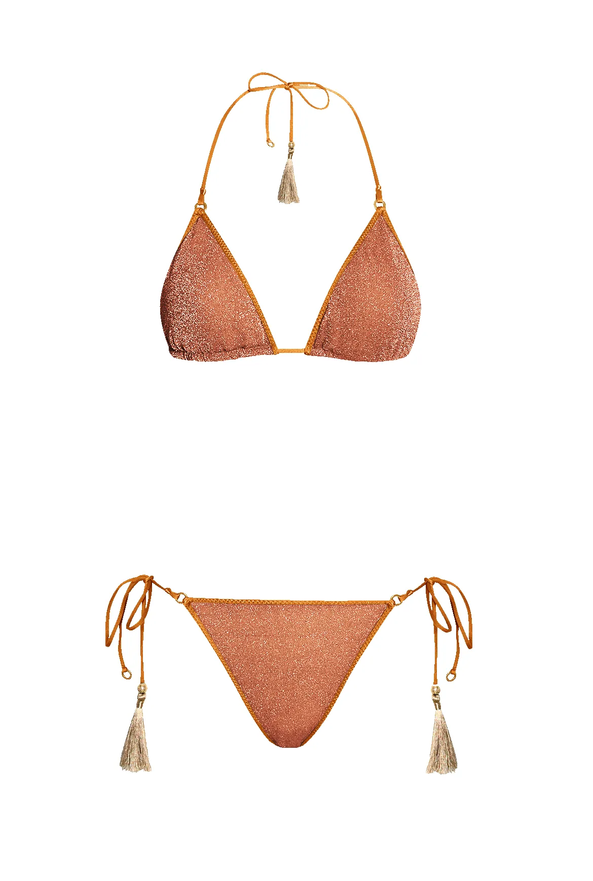 Rust Glitter Triangle Bikini sold by HANNE BLOCH
