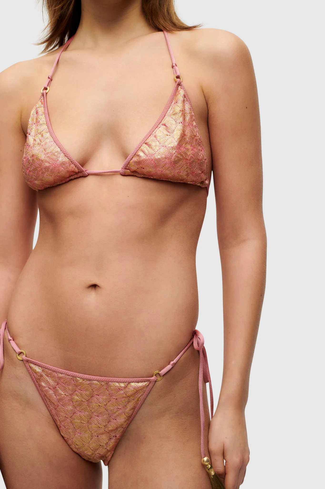 Gold Rose Knit Tiny Triangle Bikini sold by HANNE BLOCH product image thumbnail 4