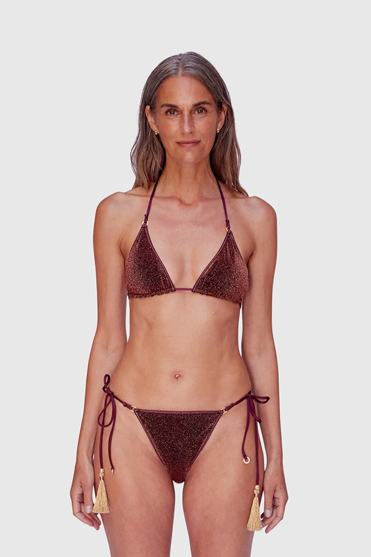 Bordeaux Glitter Triangle Bikini sold by HANNE BLOCH product image thumbnail 2