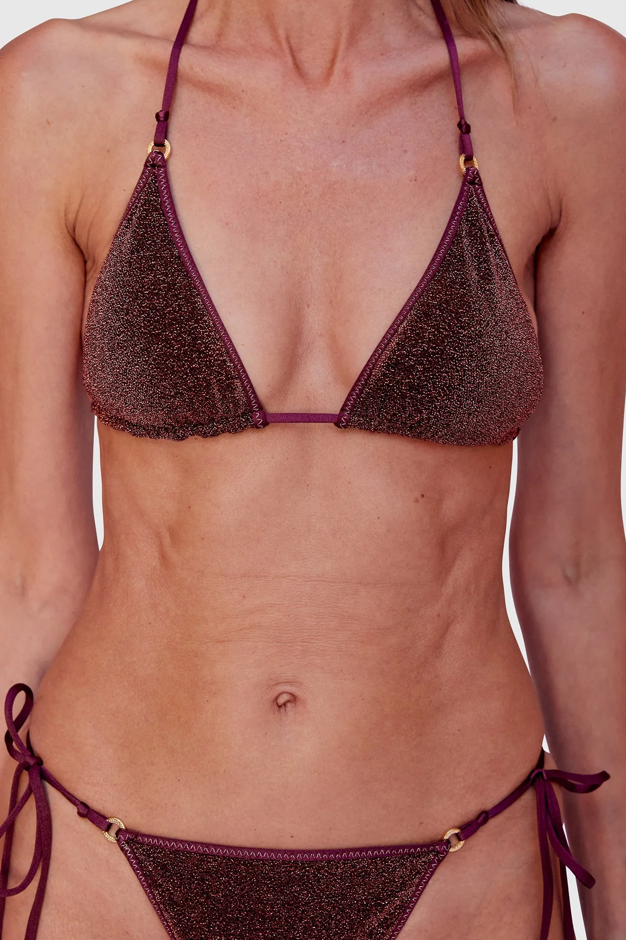 Bordeaux Glitter Triangle Bikini sold by HANNE BLOCH product image thumbnail 3
