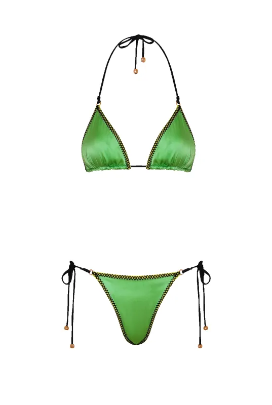 Satin Triangle Bikini sold by HANNE BLOCH