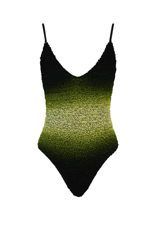 Lime Nido Silk Swimsuit sold by HANNE BLOCH