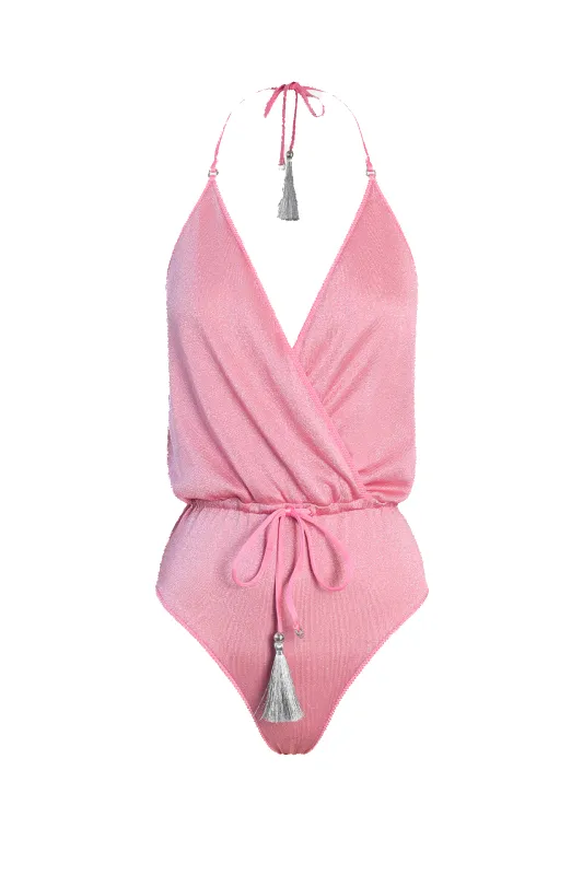 BubbleGum Glitter V-Swimsuit sold by HANNE BLOCH