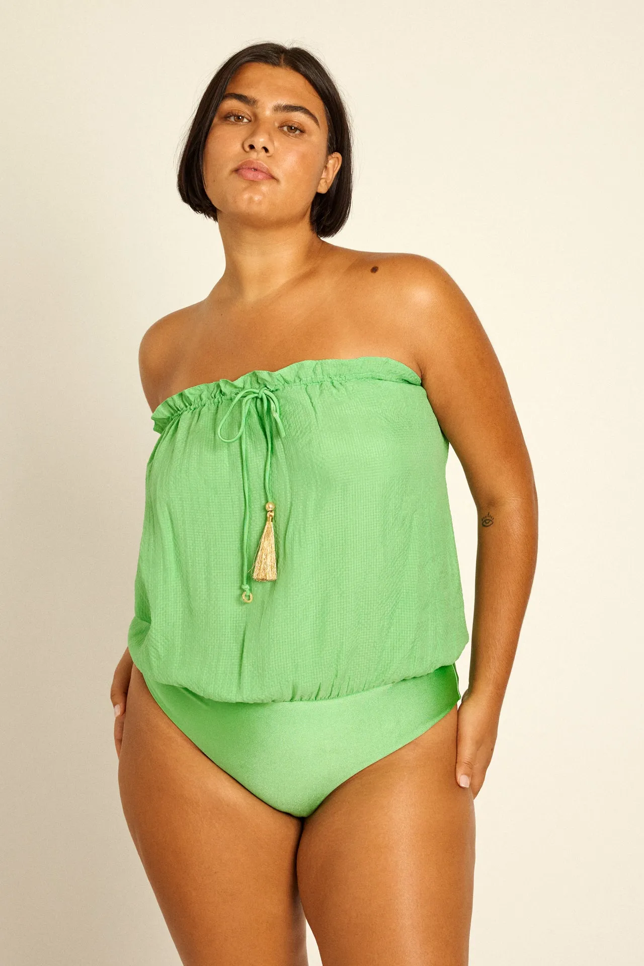 Mint Bandeau Silk Swimsuit sold by HANNE BLOCH product image thumbnail 2