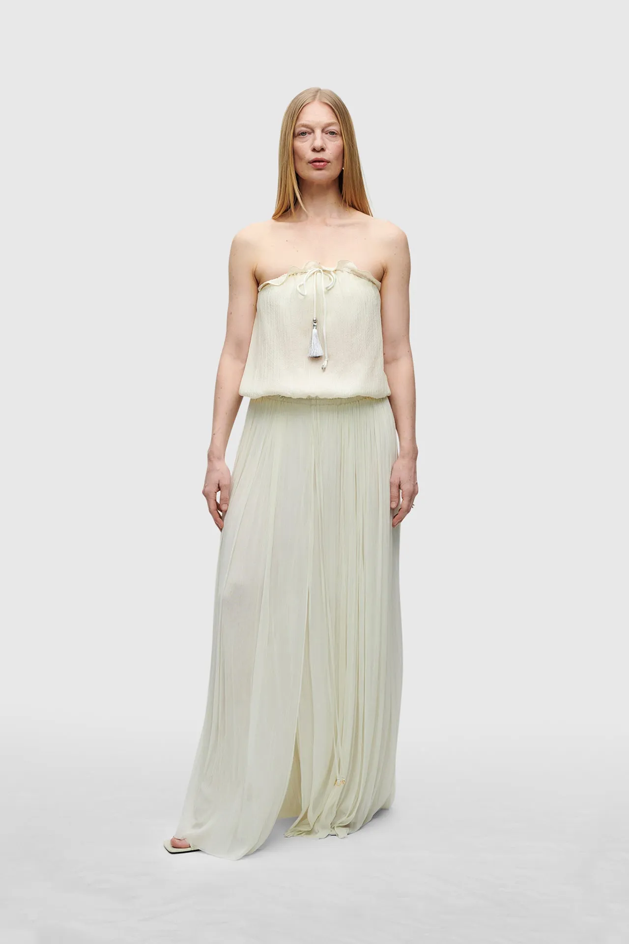 Ivory Bandeau Silk Swimsuit sold by HANNE BLOCH product image thumbnail 5