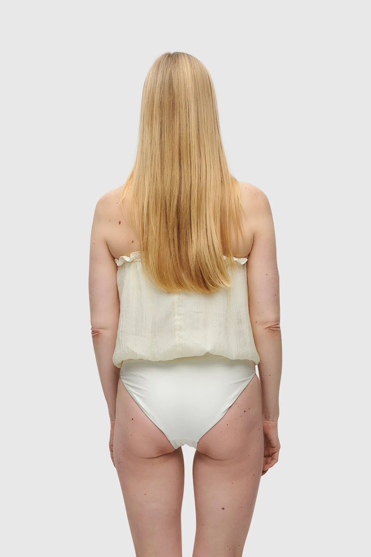 Ivory Bandeau Silk Swimsuit sold by HANNE BLOCH product image thumbnail 4