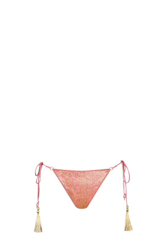 Gold Rose Knit Tiny Triangle Bikini - Bottom sold by HANNE BLOCH