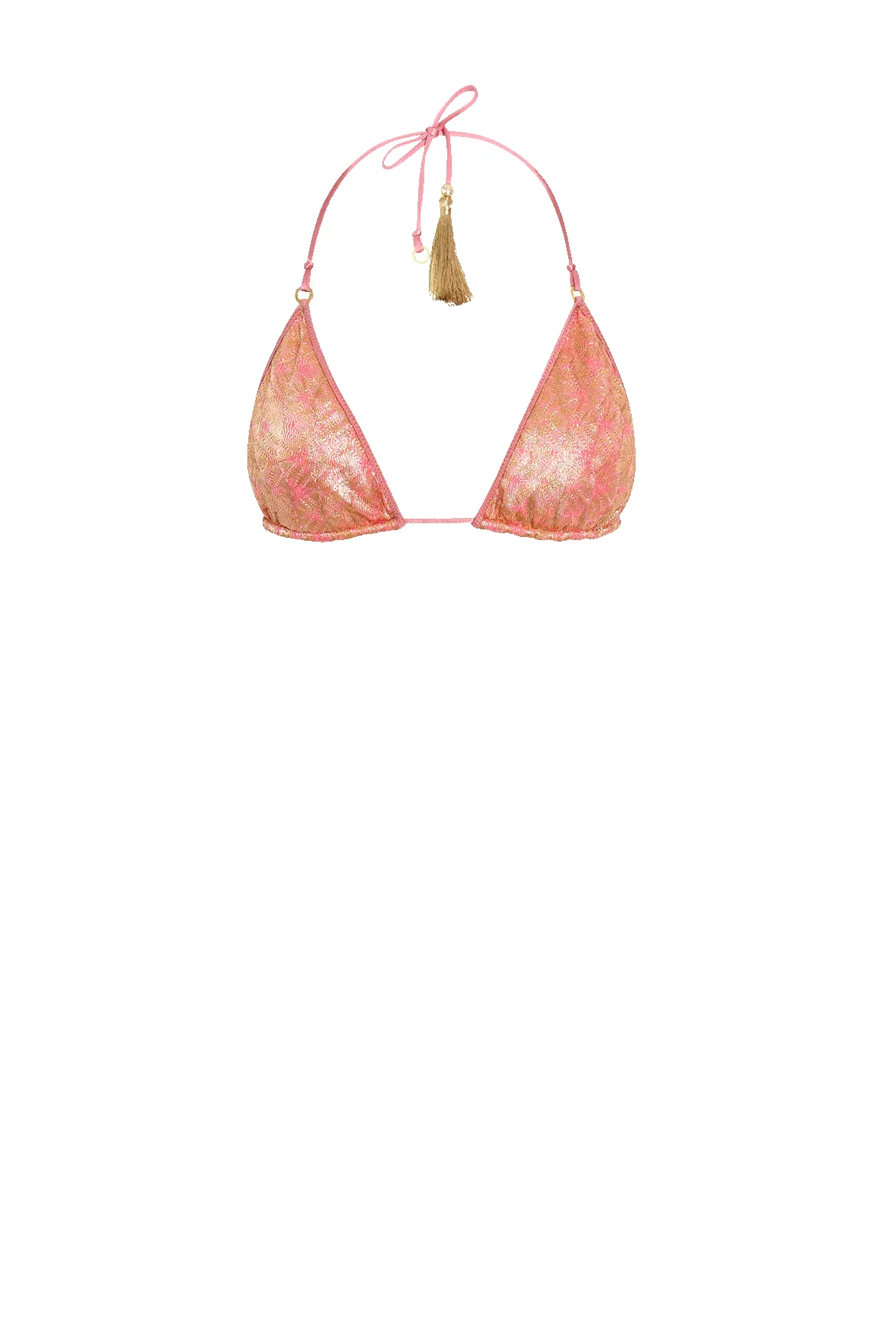 Gold Rose Knit Tiny Triangle Bikini - Top sold by HANNE BLOCH