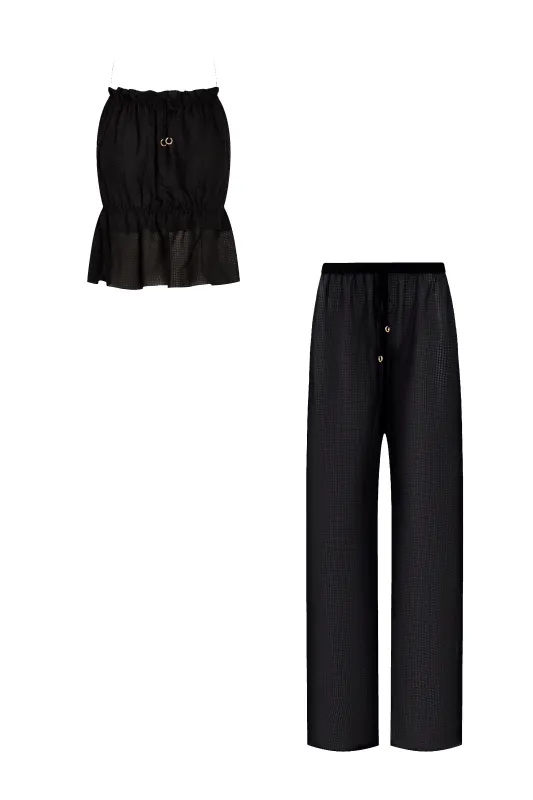 Silk Trousers String Set made by HANNE BLOCH