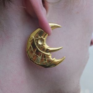 Gold Moon Earring sold by Steady Hands
