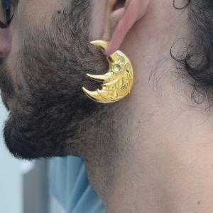 Gold Moon Earring sold by Steady Hands