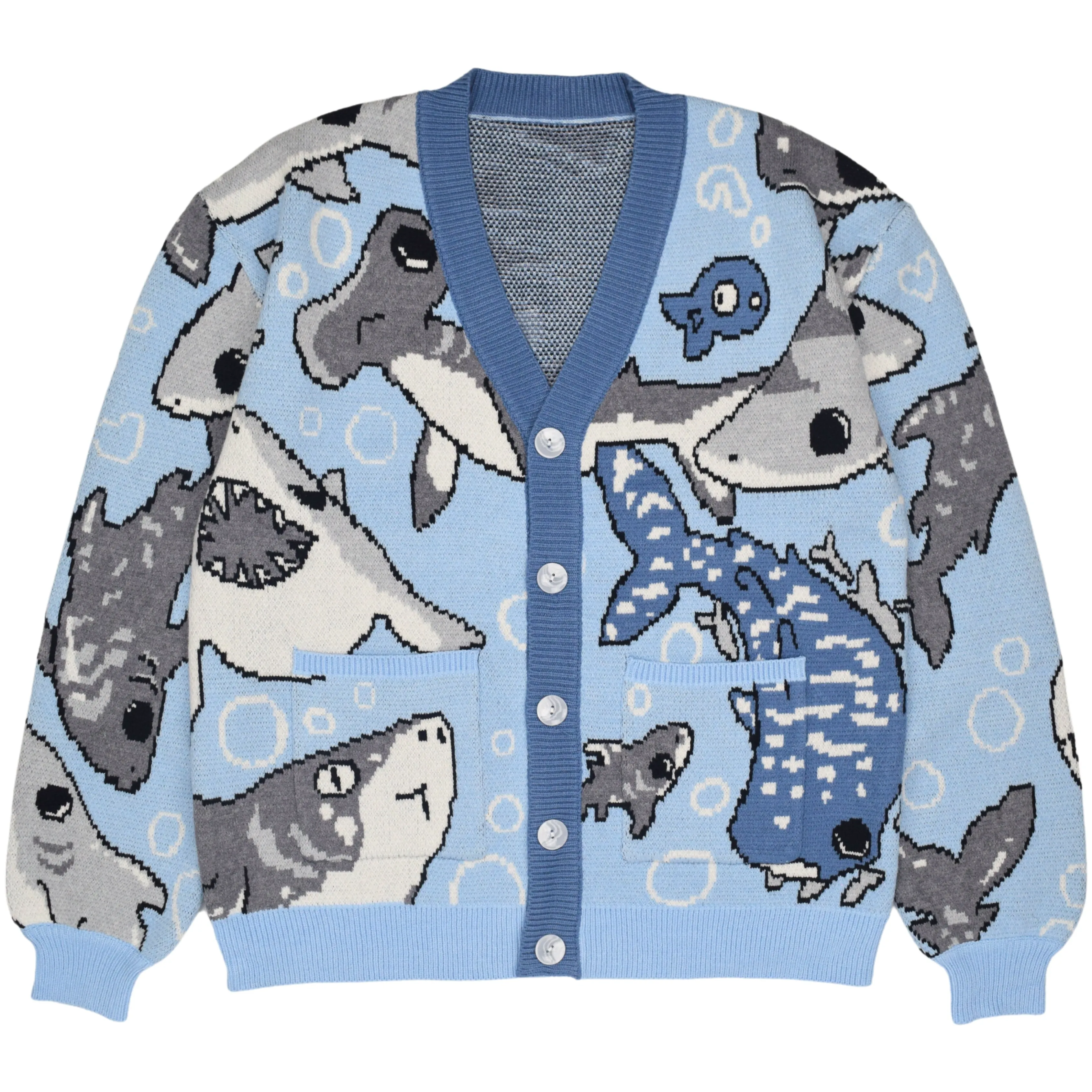 Shark Week Cardigan sold by Steady Hands