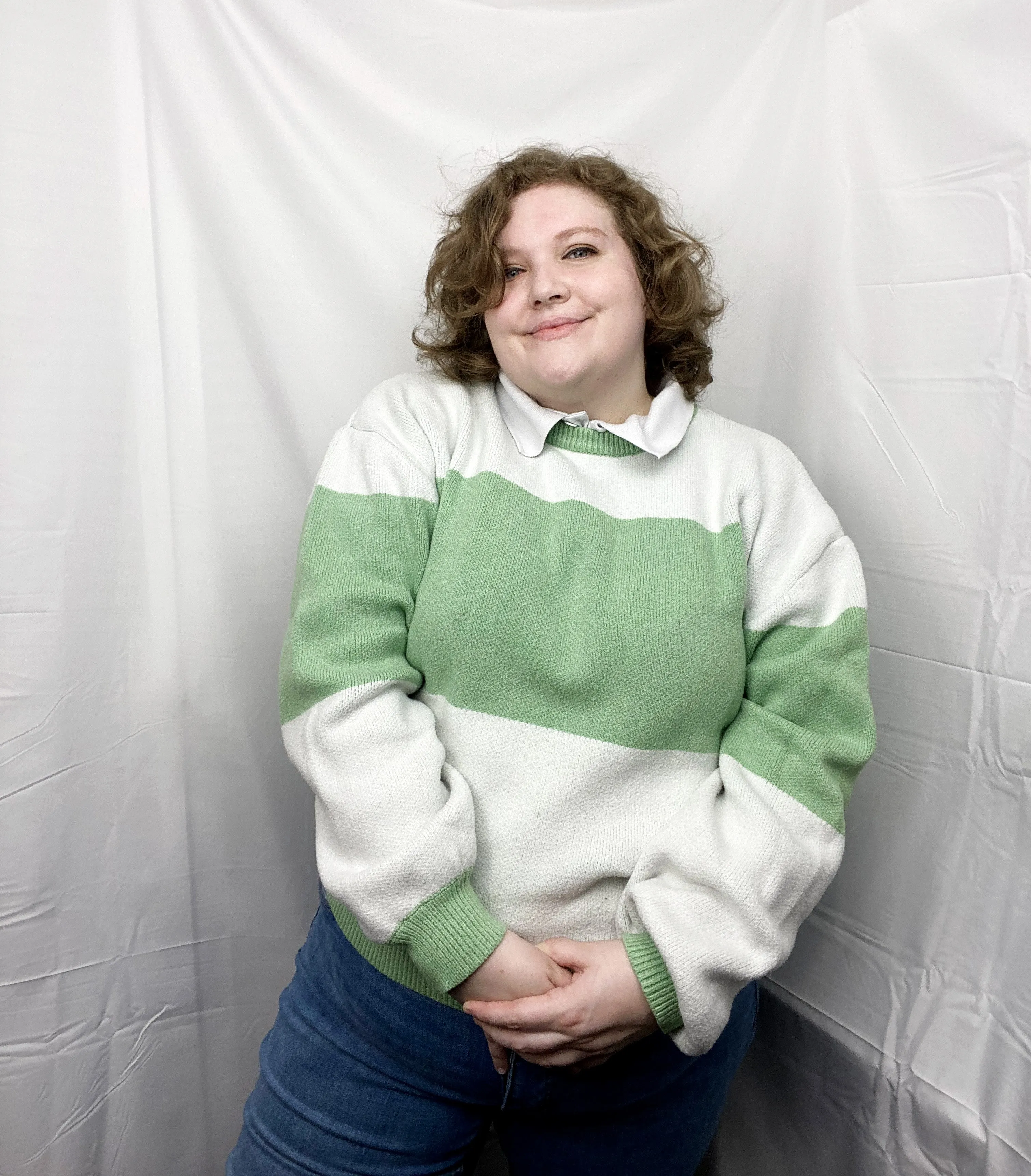 Green Striped Sweater sold by Steady Hands product image thumbnail 3