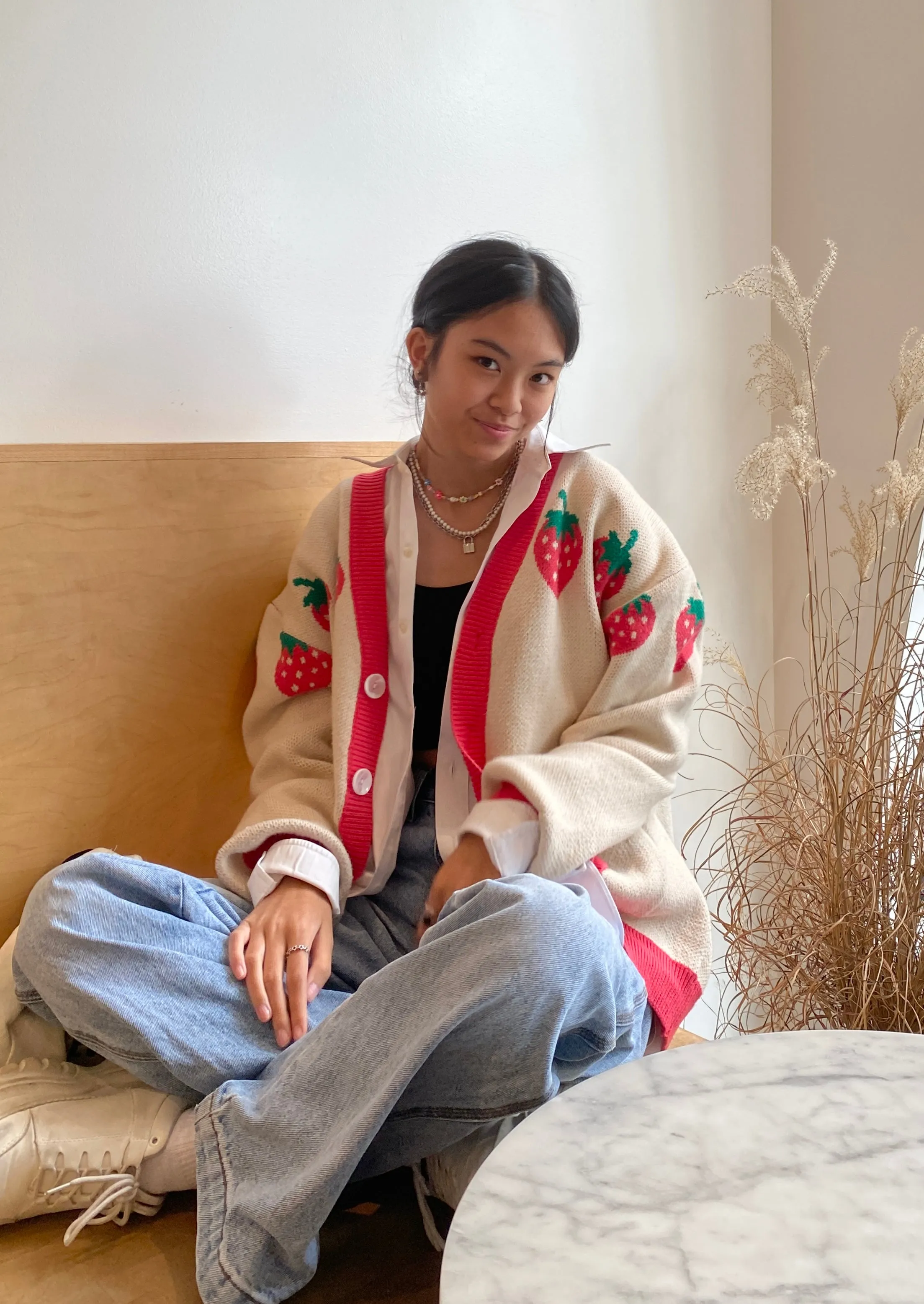 Strawberry Cardigan sold by Steady Hands product image thumbnail 3