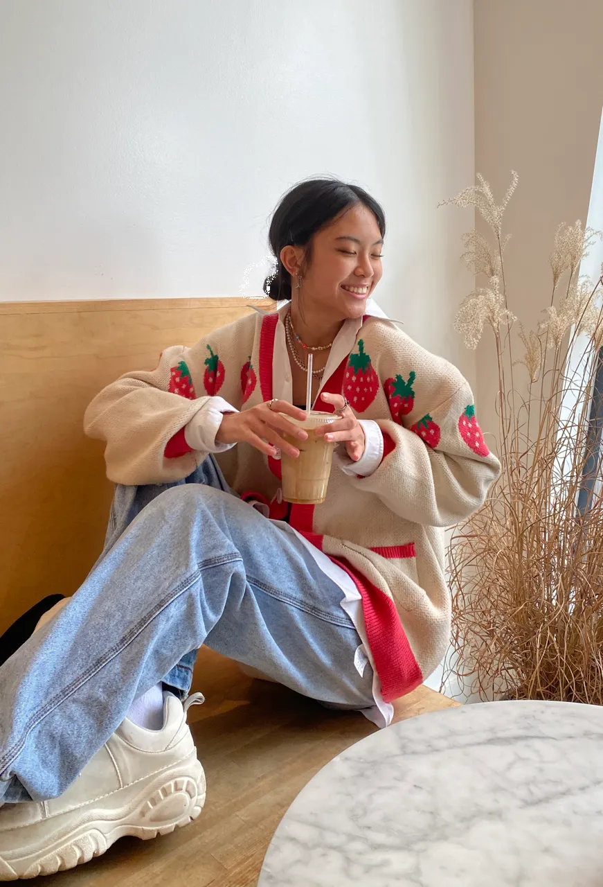 Strawberry Cardigan sold by Steady Hands product image thumbnail 5