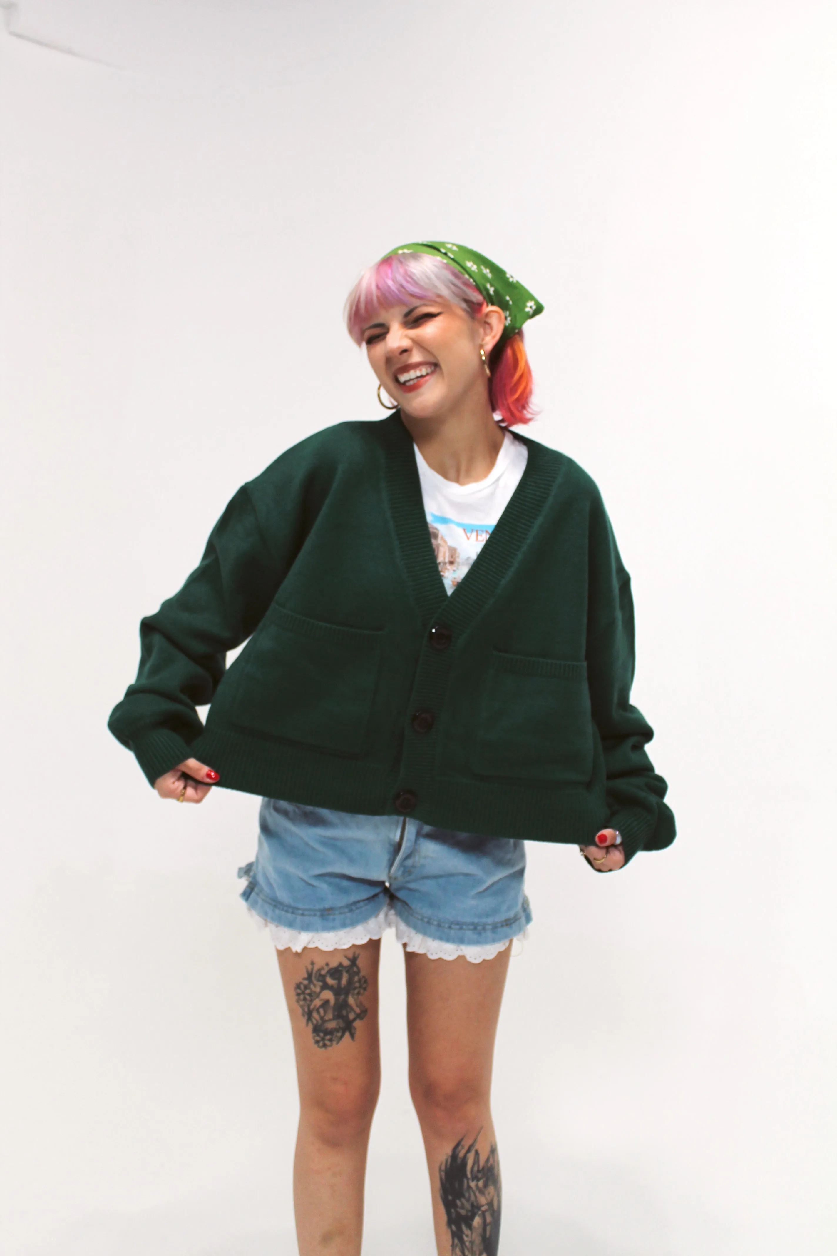 Cropped Touch Grass Cardigan sold by Steady Hands product image thumbnail 5