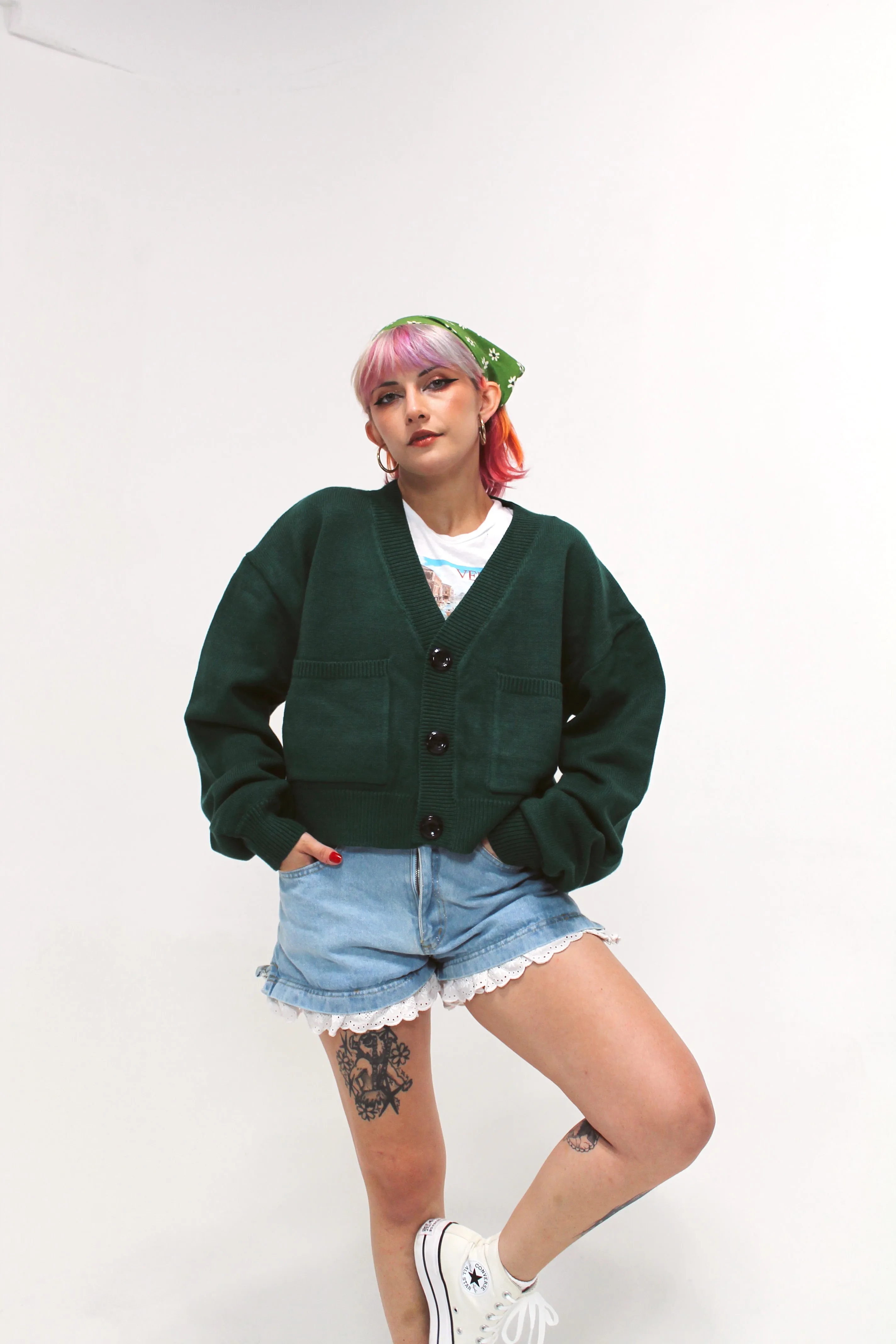 Cropped Touch Grass Cardigan sold by Steady Hands product image thumbnail 3
