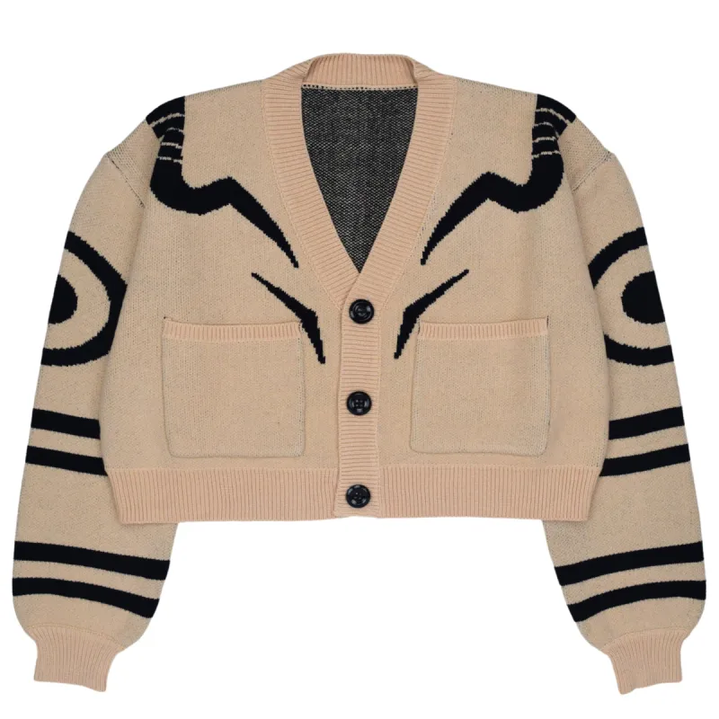 Cropped Beige King of Curses Cardigan sold by Steady Hands