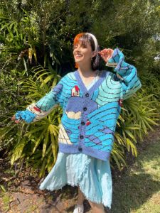 Fishy in the Sea Cardigan sold by Steady Hands