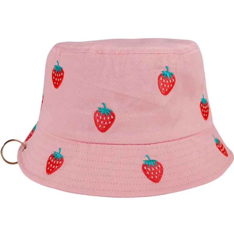 Strawberry Embroidered Bucket Hat sold by Steady Hands